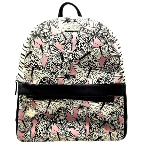 Betsey Johnson Handbags - Luv Betsey Johnson Butterfly Print Backpack – Pink & Black